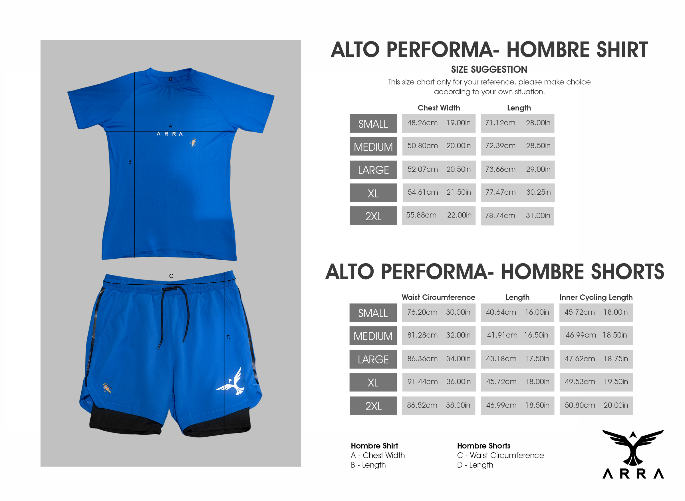 Alto Performa Shirt (Hombre) Size Guide