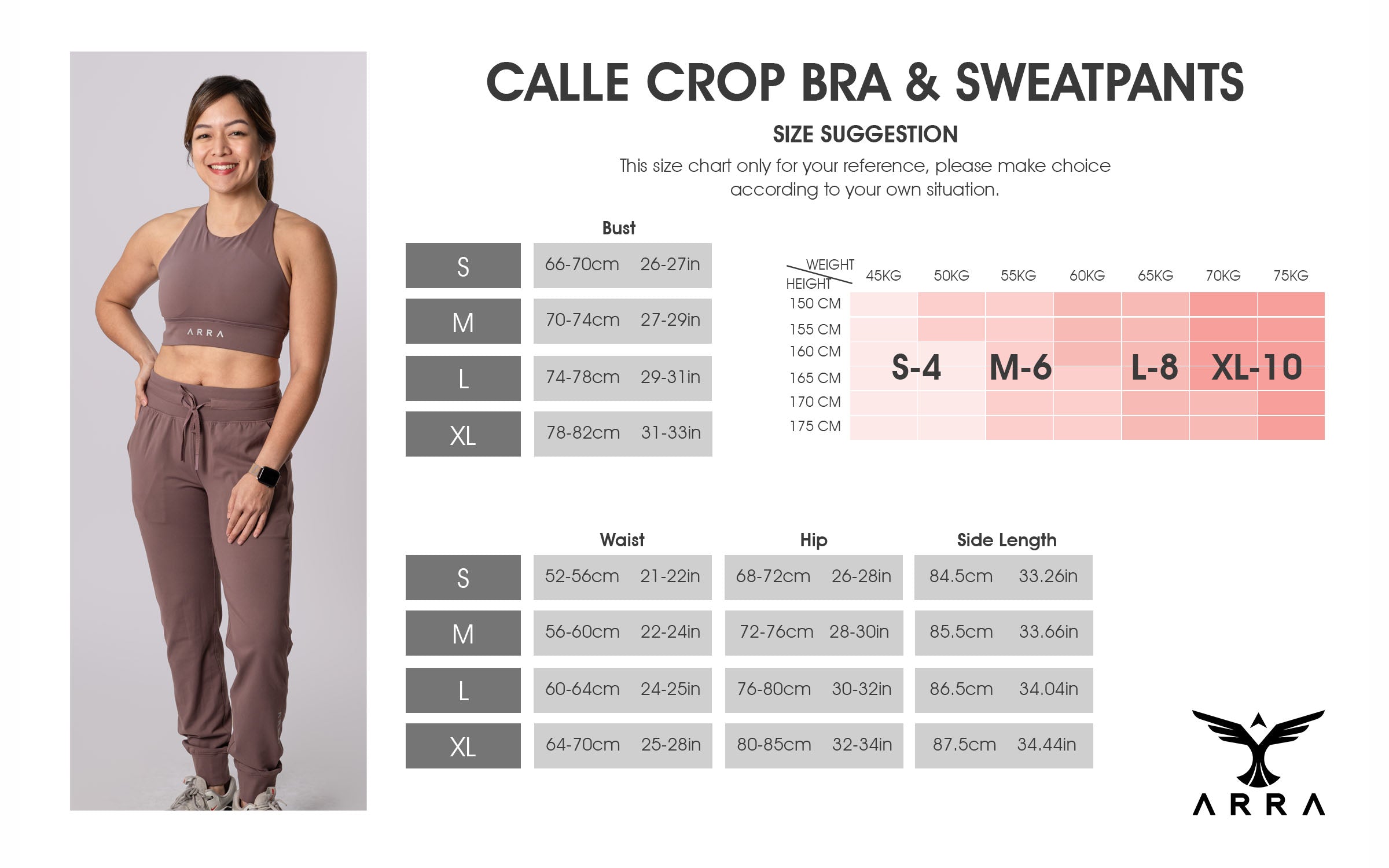 Calle High Neck Crop Top Size Guide