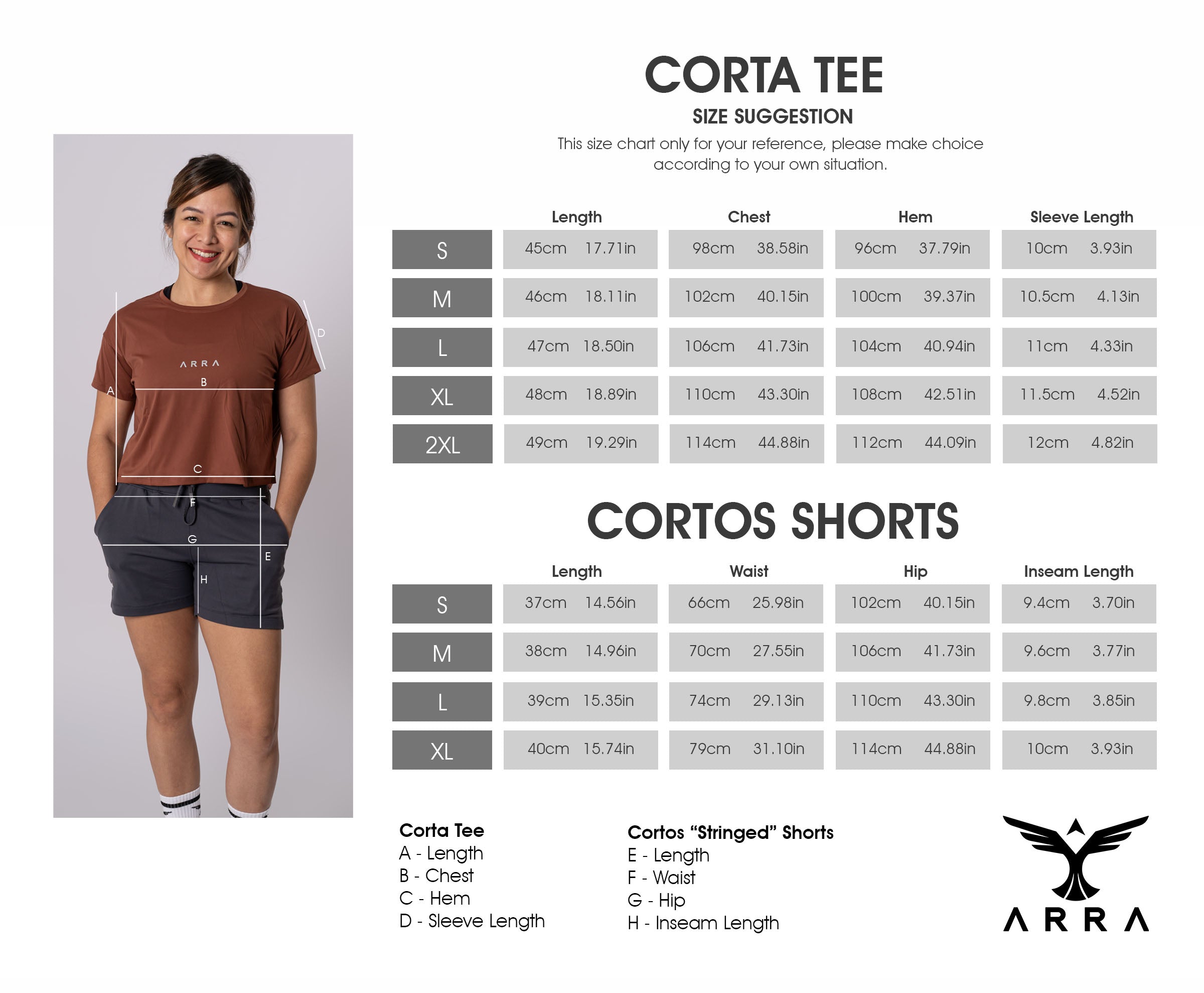 Corta Tee Size Guide