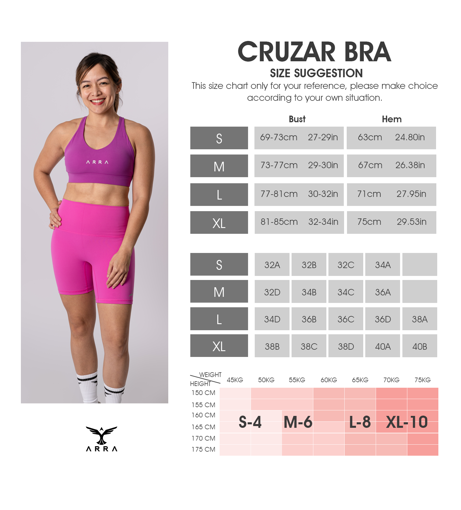 Cruzar Bra Size Guide